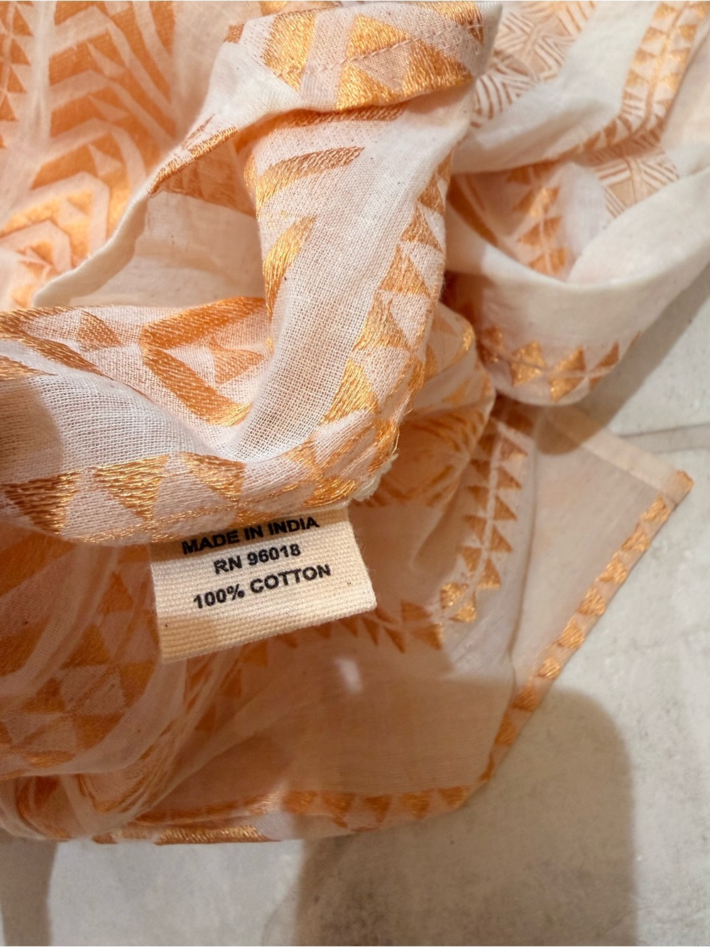Paani Tiered White & Gold Cotton Swing Dress BNWT - Picture 7 of 8